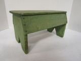 Small Green Stool-made from wood ammo box