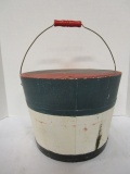 Red, Green, White Bucket with lid