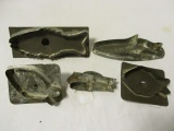 Five Old Fish Cookie Cutters