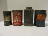 Four Vintage Coffee Cans- Bokar, Flaroma, Essie and Gillie's