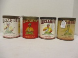 Four Circa 1938 Paper Label New Orleans Luzianne Coffee and Chicory 1lb Cans