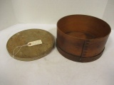 Vintage Wood Pantry Box and Wood Lid for Pantry/Firkin Box