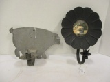 Tin Pig Candle Sconce and Mirrored Candle Sconce
