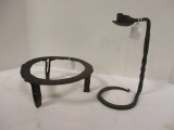 Hand Wrought Candle Stick Stand and Cast Iron Fire Place Trivet