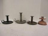 Four Vintage Candle Stick Stands with Trays