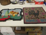 Vintage Hook Rug with Weather Vane and 