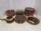 34 Pcs Brown Drip Pottery Dishes