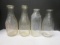 Four Milk Bottles - Belle Vernon, Emmadine, Unmarked