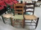 Three Woven Seat Ladder Back Chairs