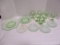 Green Depression Glass Plates and Glasses