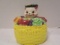 Vintage Cat in Fruit Basket Cookie Jar Made in Japan