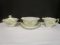 Meito China Hand Painted Sugar Bowl, Creamer and Gravy Bowl with Attached Plate