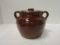 Two Handle Pottery Bean Pot Marked USA