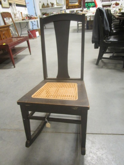 Antique Rocker with Caned Seat