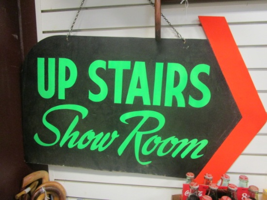 Double Sided Up Stairs Show Room Wood Arrow Sign
