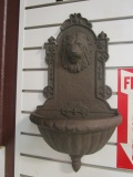 Cast Iron Wall Planter with Lion Head