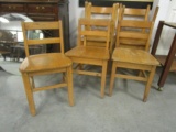 7 Wood Schoolhouse Chairs