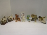 Bobble Head Dog, Squirrel Figurines, Chalkware Animals, Plastic St. Bernard