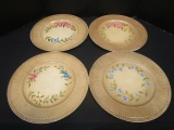 Four Floral Pattern Chargers