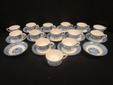 Currier & Ives Cups, Saucers and Berry Bowls