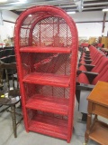 Red Wicker Etagere