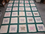 Butterfly Pattern Quilt with Hand Stitching