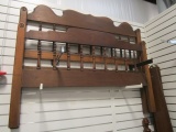 Vintage Bed with Wood Rails