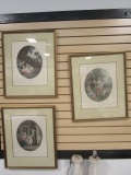 Set of Three Framed and Matted Engravings by Bartolozzi - Noonday, Evening and Night