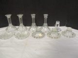 Miller Rogaska Crystal Candlestick and 4 Pair of Candlesticks