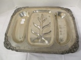 Silver on Copper Meat Serving Tray