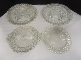 Anchor Hocking Waterford Pattern Dinner Plate, Handled Dessert Plate and Two Round Trays