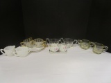 Five Sets of Creamers and Sugar Bowls - Two with Trays