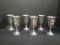 Set of Six Colonial Pewter Goblets