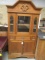 Early 1800s Primitive Rough Cut Mahogany Hutch