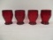 Set of Four Ruby Red Tumblers