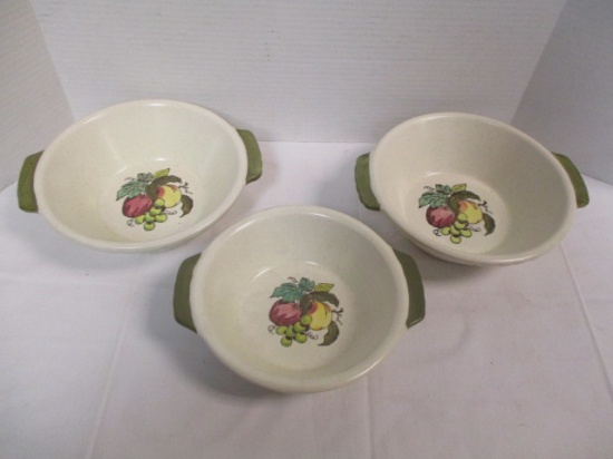 Three Metlox Poppytrail Provincial Fruit Bowls with Handles