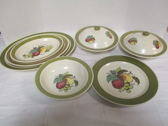 Metlox Poppytrail Provincial Fruit Covered Casseroles, Platters and Round Tray