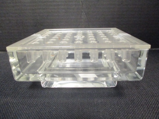Square Glass Planter with Acrylic Flower Frog Lid