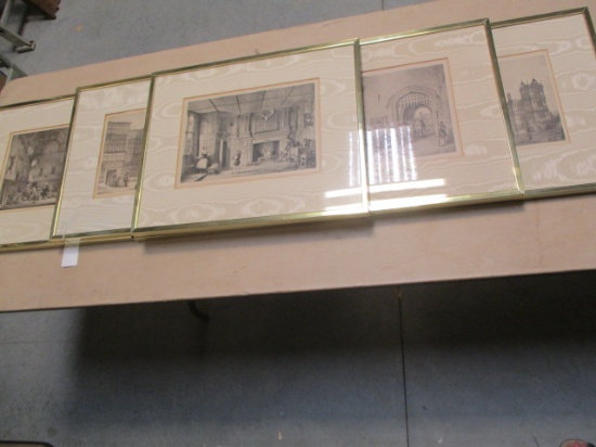Set of 6 Architectural Print by J. Nash 1842