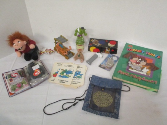 Poker Chips, Looney Toons Book, Smurf Card Game, Misc. Toys