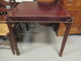 Faux Leather Top Table with Nail Head Accents