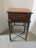 Vintage Brandt One Drawer Table with Bamboo Accents