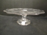 Pedestal Cake Plate with Scalloped Rim