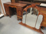 Antique Vanity on Casters with Mirror