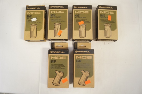 4 Magpul MVG - MOE Vertical Grip & 2 MOE Grips