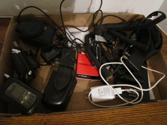 Four Verizon Flip Phones, Chargers and Cases