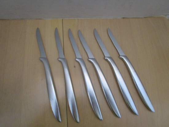 6 Piece Set of  Gerber Miming Stainless Steel Handle Steak Knives