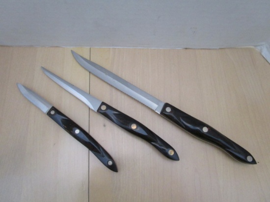 Cutco No. 1720 Paring Knife, No. 1721 Trimmer Knife and No. 1729 Petite Carver