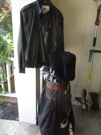 Coca Cola Golf Bag & Leather Coat-Size 42