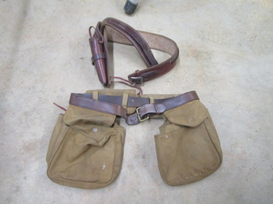 Leather Holster, Belt &  Ammo Belt